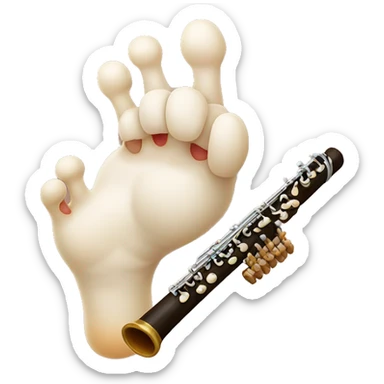 cat's foot and flute sticker