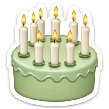 Sage green birthday sticker