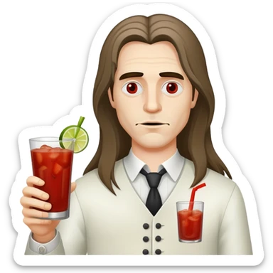 Long hair guy white bloody mary sticker