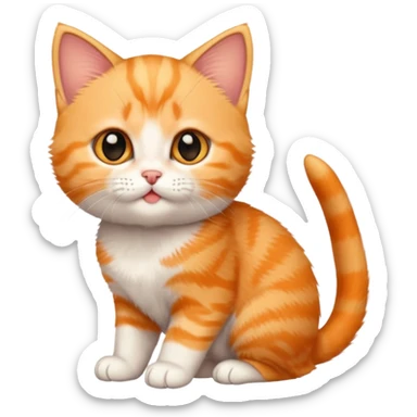 Orange american shorthair kitten no white spots  sticker