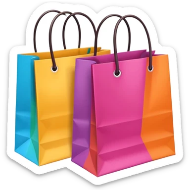 2 beautiful shopping bag sticker