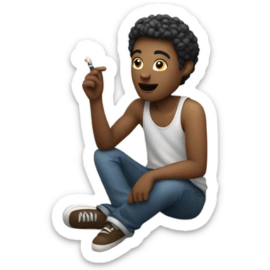 guy smoking weed sticker