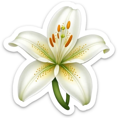 lily flower with white petals sticker