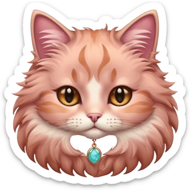 Rose gold fluffy cat  sticker