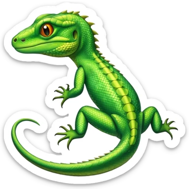 green lizard reptile sticker