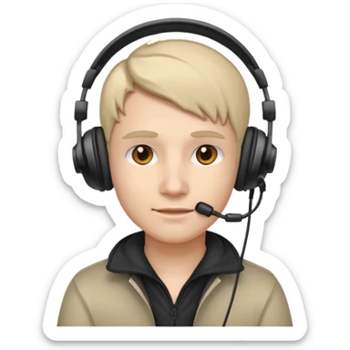 streamer wearing headphones sticker