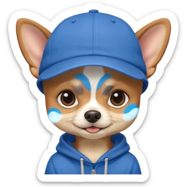 Cute Chihuahua wearing like a cholo with blue cap  sticker