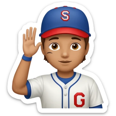 Baseball player, hand salute sticker