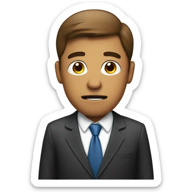 MAN IN SUIT RUNNING WORRIED AT WORK sticker