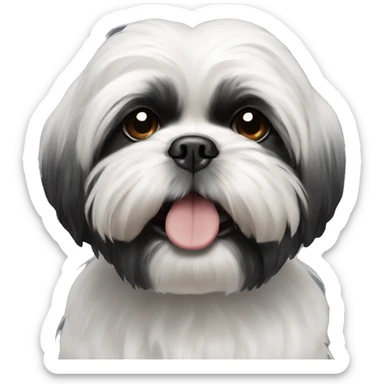 Black shih tzu. Only around the mouth a little bit white  sticker