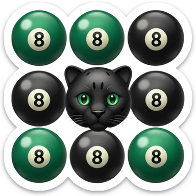 Panther print lucky nine ball sticker