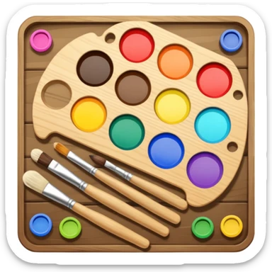 Palette with brushes sticker