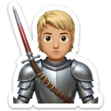 a knight with sword in his hand sticker