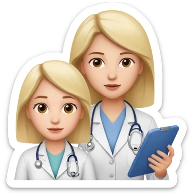 woman talks with doctor sticker