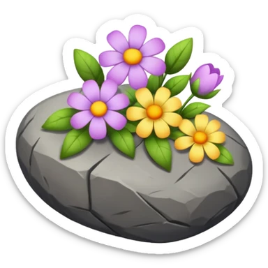 rock giving flowers sticker