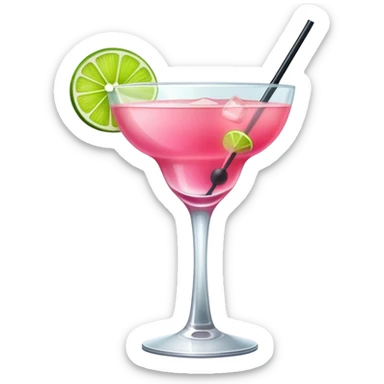 Pink cocktail sticker