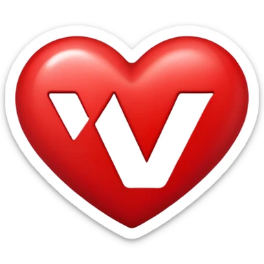 Heart with the letter Y inside  sticker