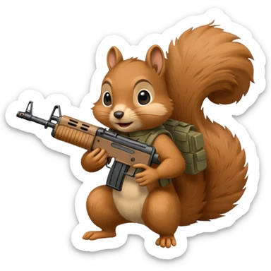Squirrel holding xm7 assault rifle sticker
