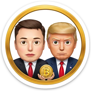 Elon musk and Donald Trump robbing the treasure sticker