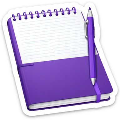 journal white and purple sticker