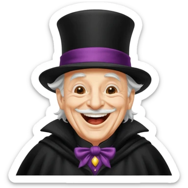 An old magician laughing loudly 🤣 sticker