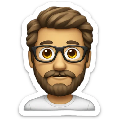 Hombre con barbas y gafas sticker