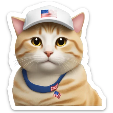 MAGA cap cat sticker