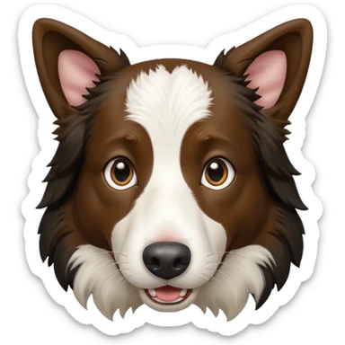 A black and white border collie has a cow's hoof in her mouth. sticker