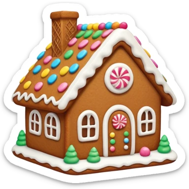 cute gingerbread house cookie with white icing sticker