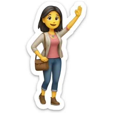Mujer mandando un saludo sticker