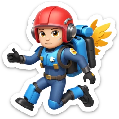 Brawl Stars character with a jetpack sticker