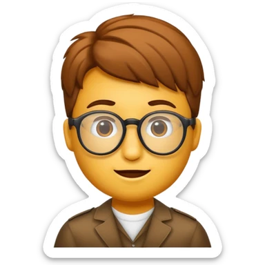 Erstelle mir eine Emoji von einem Jungen. Herkunft: Südamerika, Jung und Gutaussehend, mit durchsichtiger Brille und anderer Frisur  sticker