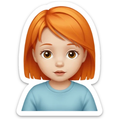 orange hair baby girl sticker