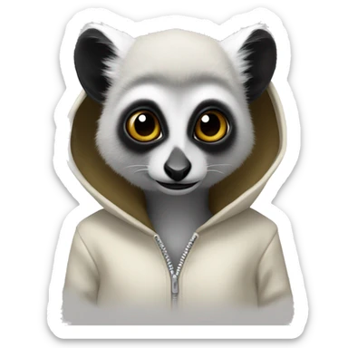 lemur catta hoodie black tail sticker
