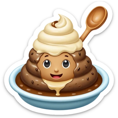 Poop on ice cream sticker