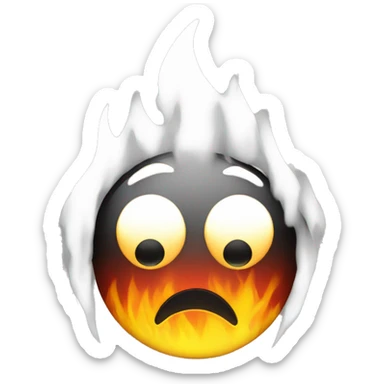 emoji smiley with fire in eyes sticker