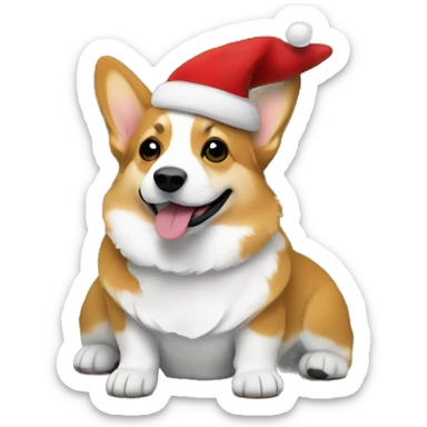 A corgi under a Christmas tree sticker