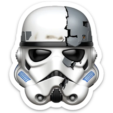 TK421 stormtrooper head view appearing like an opps, or accidental decision was made sticker