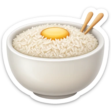  pure white rice, bowl is white only white color sticker