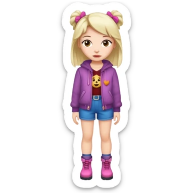 girl emoji , style , ugly outfit, full body sticker