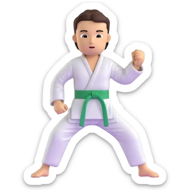karate costume with green belt sticker