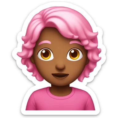 Cute pink emoji sticker