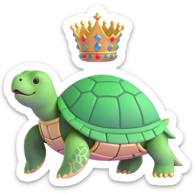 majestic turtle deity with crown sticker