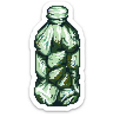 crumpled plastic bottle, style 4 sticker