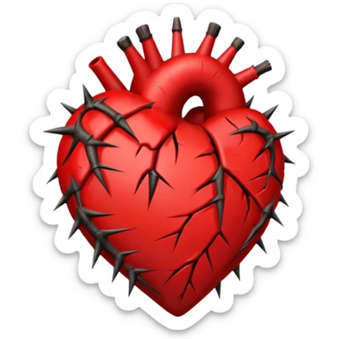 heart with thorns sticker