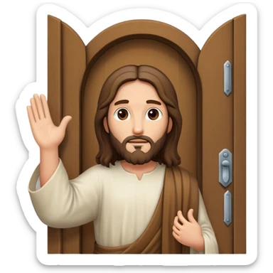 jesus knocking door sticker