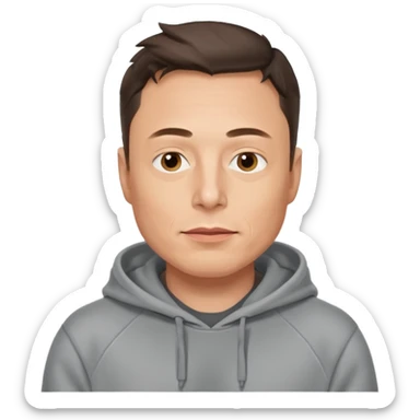 a portrait of elon musk, wear hoodie  sticker