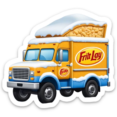 Frito lay bean dip truck driving in the snow sticker