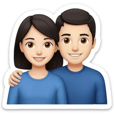 Brother ans sister, white skin, dark hair sticker