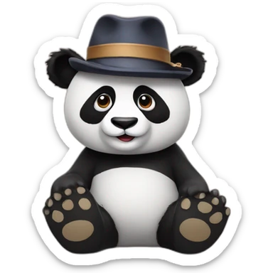 Panda with indie hat sticker